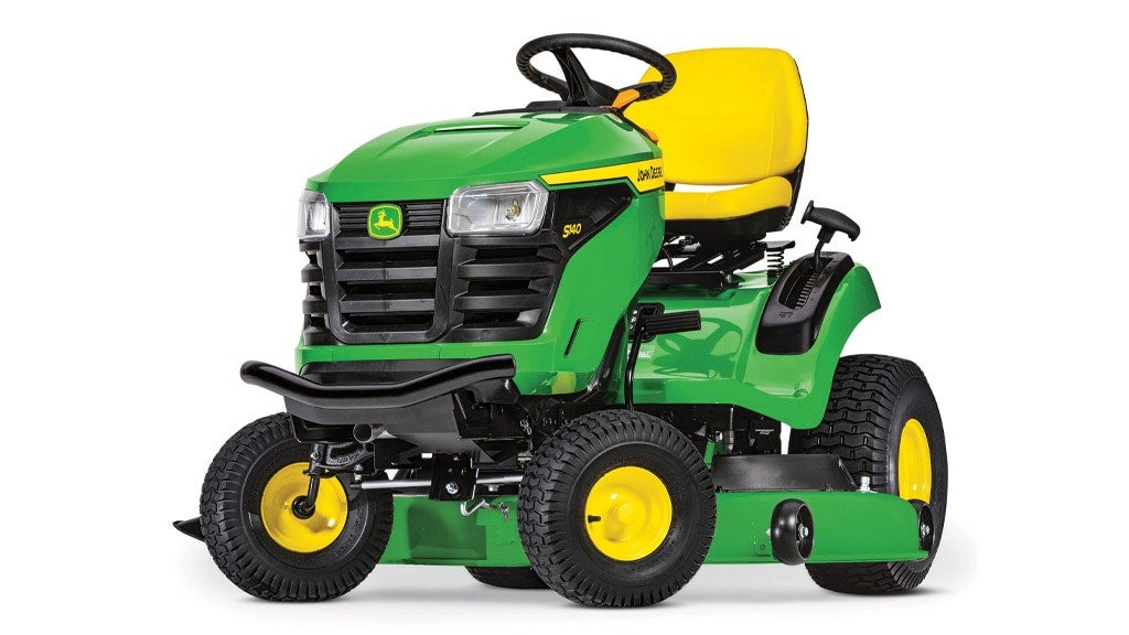 Studio image with a side view of the S140 Lawn tractor