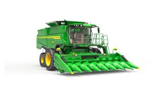 Photo of a S7 600 Combine with a draper head on a white background