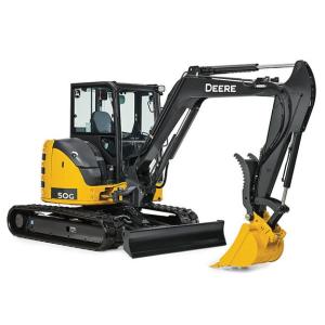 50G Compact Excavator with white background.