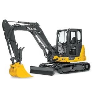 60G Compact Excavator with white background.