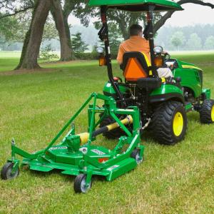 field image of Frontier™ GM10e grooming mower attached to a tractor